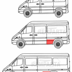 MB Sprinter / VW LT šono dalis vidutinio ilgio kėbului, mb sprinter šono skarda, vw lt šono skarda, 5901532127492, 50628383