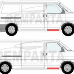 956642,VW T4 Slenkstukas po priekinėmis durimis, dešinės (keleivio) pusės, caravelle multivan skarda sono,/Caravelle (91-) slenksciai
