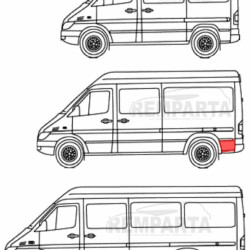 MB Sprinter/ VW LT Skarda už galinio rato, MB Sprinter/ VW LT skardos, MB Sprinter/ VW LT sonai, 50628392, 5901532127522