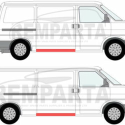 956642-2,5874120,VW T4 1990 slenkstis po slankiojančiomis durimis, VW T4 1990 slankiojoančių durų slenkstis,VW T4 1990 stumdomų durų slenkstis