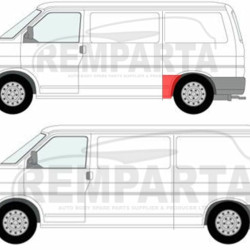 VW T4/Caravelle/Multivan 1990- 2003 Arkos dalis prieš galinį ratą,956683-8,5901532230567