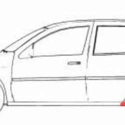 VW Golf 4 1997 Galinis sparnas, VW Golf 4 1997 galiniai sparnai,VW Golf 4 1997 rear wing, VW Golf 4 1997 krilo zad,5901532224177,EJ4 809 606 L