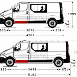 60264021,5901532966558,Renault Trafic/Opel Vivaro/Nissan Primastar 2001- 2014 Priekinių durų lovys, Renault Trafic/Opel Vivaro/Nissan Primastar 2001 duru vidus