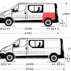 5901532578522,602683-2,Renault Trafic/Opel Vivaro/Nissan Primastar (2001- 2014) Galinis sparnas,Renault Trafic/Opel Vivaro/Nissan Primastar galine arka