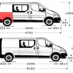 602684-2,5901532569551,Renault Trafic/Opel Vivaro/Nissan Primastar (2001- 2014) Galinis sparnas,Renault Trafic/Opel Vivaro/Nissan Primastar galine arka