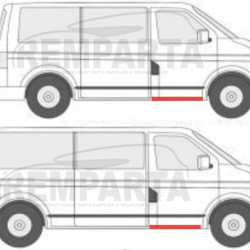 VW T5/VW Multivan 2003- 2015 Priekinių durų slenkstis, VW T5/VW Multivan 2003 slenkstukas,VW T5/VW Multivan 2003 slenkstis,956842