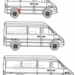 MB Sprinter / VW LT šono dalis vidutinio ilgio kėbului, mb sprinter šono skarda, vw lt šono skarda, 5901532127492, 50628383