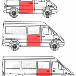 506240-5,5901532935202,MB Sprinter/ VW LT 1995- 2006 Slankiojančių durų skarda iki stiklo,MB Sprinter/ VW LT 1995 skarda,MB Sprinter/ VW LT 1995 skardos