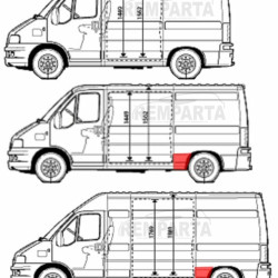 57028341,5901532152043,Fiat Ducato/Citroen Jumper/Peugeot Boxer 1994- 2006 Skarda prieš galinį ratą, Fiat Ducato/Citroen Jumper/Peugeot Boxer 1994 galinio sparno skarda