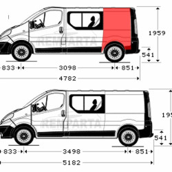 602683-3,Renault Trafic/Opel Vivaro/Nissan Primastar (2001- 2014) Galinis sparnas,Renault Trafic/Opel Vivaro/Nissan Primastar galine arka