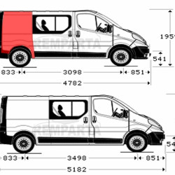 602684-3,Renault Trafic/Opel Vivaro/Nissan Primastar (2001- 2014) Galinis sparnas,Renault Trafic/Opel Vivaro/Nissan Primastar galine arka