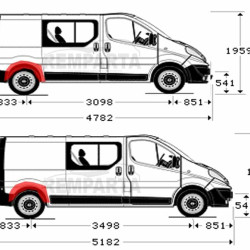 Renault Trafic/Opel Vivaro/Nissan Primastar 2001- 2014 galinė vidinė arka,Renault Trafic/Opel Vivaro/Nissan Primastar 2001- 2014 vidinė skarda arkos