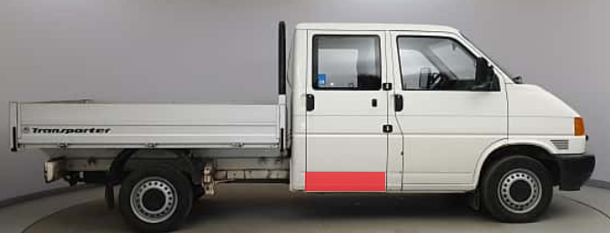 VW T4 1991 Dvigubos kabino antrų durų vidinė skarda (kairė/dešinė)