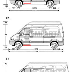Master/Mov/Inter (98-/04-/07-) Front door sill (L), 604141, Nissan Interstar, Opel Movano, Renault Master dalys, 5901532174724, Priekinių durų slenkstis