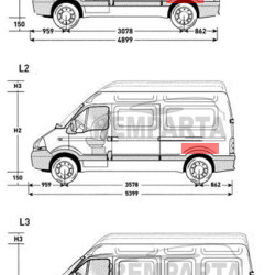 Master/Mov/Inter (98-) Galinė arka virš moldingo (kairė), 60418352, Master/Mov/Inter (1998- 2010) Galinė arka virš moldingo