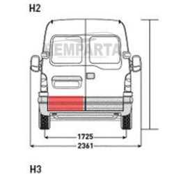 Master/Mov/Inter (98-/04-/07-) Apakšējās bagāžas nodalījuma durvis (pa kreisi), Nissan Interstar, Opel Movano, 604140-5, 590153214700, 5901532174700, Renault Master galinių vartų apačios skarda