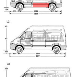 Master/Mov/Inter (97-/04-/07-) Šono dalis prieš galinį ratą (trumpo, kairė), Renault Master 1997- 2009 Šono dalis prieš galinį ratą, 60418381, 5901532174786, Renault Master 1997 šono skardos, Renault Master 1997 šonai, Renault Master 1997- 2009 Šono dalis prieš galinį ratą, 60418381, 5901532174786, Renault Master 1997 šono skardos, Renault Master 1997 šonai