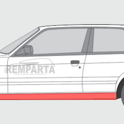 BMW 3 (82-) ​​lävi (2D, vasak), 41 35 1 935 897, 6505-06-0054001P, 0054001, 127021, 200541, 0620101, 5901532022612, BMW 3 E30 1982 slenksčiai, BMW 3 E30 1982- 1993 Slenkstis