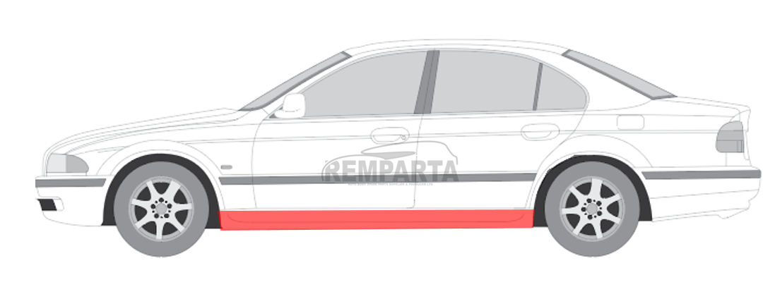 BMW 5 (96-) Slenkstis ([1mm], kairė), 06391031, 0065012E, 201642, 201642-2, 0639105, BMW 5 1996 Slenkstis E39