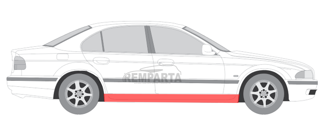 BMW 5 (96-) Slenkstis ([1mm], dešinė), 06391031, 0065012E, 201642, 201642-2, 0639105, BMW 5 1996 Slenkstis E39