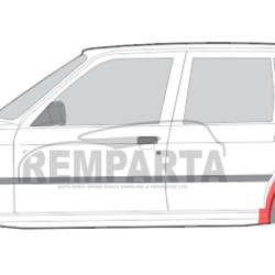BMW 3 (87-) Rear wheelarch (4-dr, L), 0054583, 127331, 200583-4, 0623147, 5901532022803, BMW 3 E30 1987- 1994 galinė arka, BMW 3 E30 1987- 1994 galinės arkos