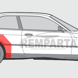 BMW 3 (90-) Arch (3D, Compact, dreapta), BMW 3 galinė arka, E36 Galinė arka, 200784-7, 0641146, 5901532023695