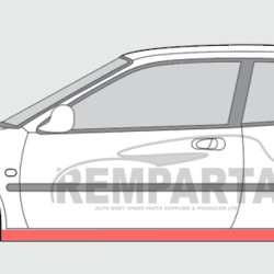 Honda Civic (91-) Threshold (3D, pa kreisi), slenksčiai, Honda Civic Slenkstis, 380842, 5901532987782
