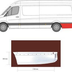 Sprinter/Crafter (06-) Partie d'aile arrière (extra longue, gauche), VW Crafter Galinio sparno dalis, 50658494, 5901532625714, 50658394, 5901532625707, MB Sprinter galinio sparno dalos