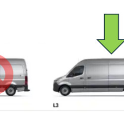 Sprinter/Crafter (06-) Galinis sparnas virš moldingo- šonas (ilgo, dešinė), MB Sprinter Galinio sparno dalis, VW Crafter Galinio sparno dalis, 50658442