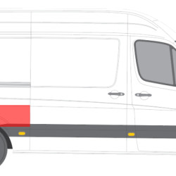 Sprinter/Crafter (06-) Skarda prieš galinį ratą (viršus, vidutinio, dešinė), VW Crafter Galinio sparno dalis, MB Sprinter galinio saprno dalis, 506584821
