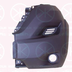 Bumper, Smooth, black, Left Front, with hole(s) for fog lights, 1637293880 (PEUGEOT), 735684867 (CITROEN), 735749747 (FIAT)