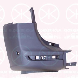 Bumper, for vehicles with blind spot assistant, black, Right Rear, with hole(s) for parking distance control, Corner Panel, A90788545009K83 (MERCEDES)