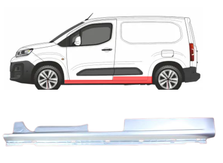 Berlingo/Partner/Proace/Combo (18-) Slenkstis (be slankiojančių durų, kairė), 98 276 794 80 (CITROEN), 9827679480 (PEUGEOT)