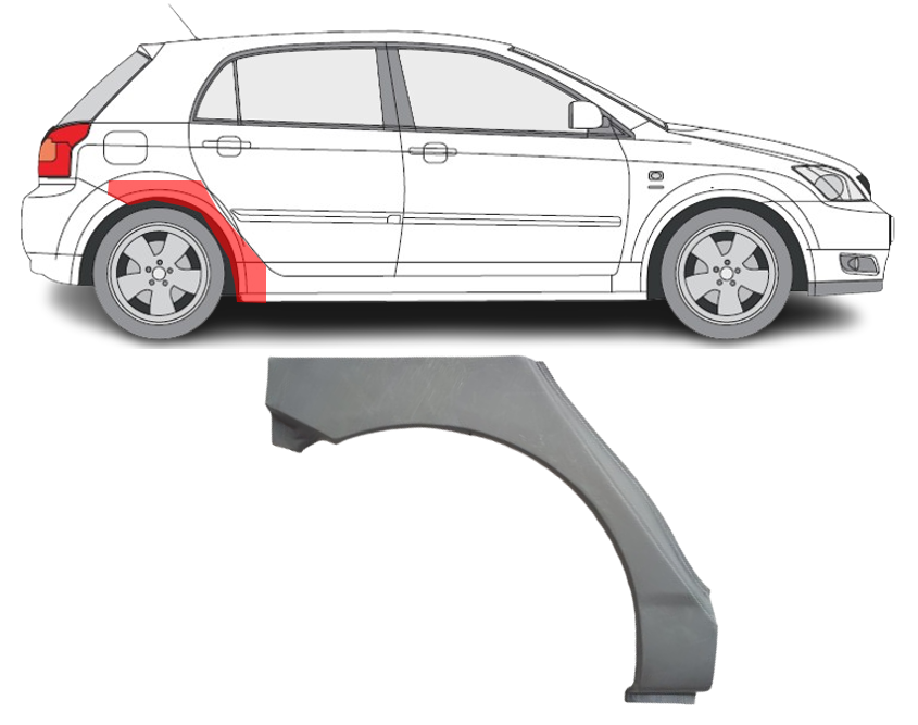 Toyota Corolla (02-) Galinė arka (5D, dešinė), Toyota Corolla galinė arka, Galinė arkos, 811484-4