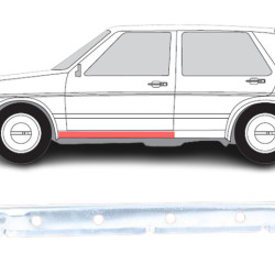VW Golf 2 (83-) Próg wewnętrzny (lewy), slenksčiai, VW Golf 2 vidinis slenkstis