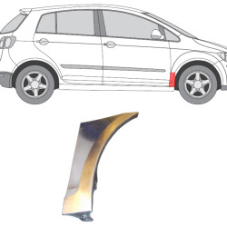 VW Golf 5 PLUS (04-) Unterer vorderer Kotflügel (rechts), VW Golf 5 PLUS (2004- 2009) Priekinio sparno apačia
