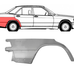 MB W201 (82-) Arka (4D, ilga, dešinė), Galinės arkos, MB W201 Galinė arka, 201 630 0221, 140112, 500184-1, 3020144, 5901532115284, A 201 630 0221