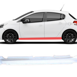 Peugeot 208 (12-) Threshold (4-door, left), Peugeot 208 2012-2019 Slenkstis, 1607253580 (PEUGEOT)
