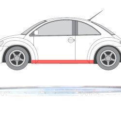 VW New Beetle (98-) Slenkstis (kairė), 1C0 809 673 (VW), 1C0809673 (VW), VW New Beetle 1998- 2010 slenkstis