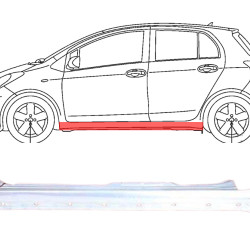 Toyota Yaris (11-) Порог (5-дверный, левый), Toyota Yaris (2011- 2014) Slenkstis