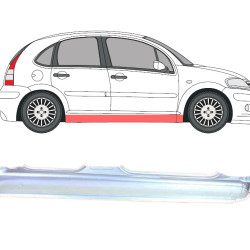 Citroen C3 (02-) Slenkstis (dešinė), slenksčiai, citroen c3 slenkstis, 2315421Q, 5901532809145