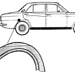 Ford Taunus 12M(P6), RADLAUFBLECH HINTEN RECHTS, 