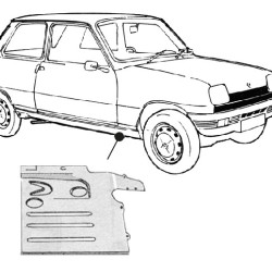 Renault R5 Priekinė dugno skarda (dešinė), 