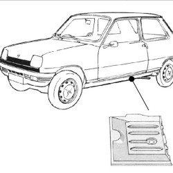 Renault R5 Dugno skarda vidinė, galas (kairė), 