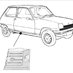 Renault R5, BODENWANNE HINTEN INNEN RECHTS, 