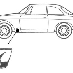 Alfa Romeo Bertone/1600 GT Priekinio sparno kampas (kairė), 