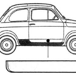 Fiat 500 Durų remontinė dalis (dešinė), 