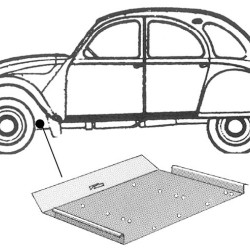 Citroën 2CV/Fourgonette Priekinė grindų skarda vidinė, 