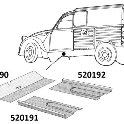 Citroën 2CV/Fourgonette Priekinių grindų plokštelė, 