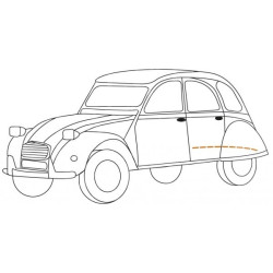 Citroën 2CV STOßSTANGE HINTEN SCHMAL 63-74, 